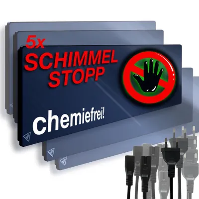 Immagine prodotto di 5x MOLD BUSTER antimuffa senza cloro, riscaldamento antimuffa, riscaldamento finestre, riscaldamento animali domestici, infrarossi contro la muffa, rimozione senza sostanze chimiche