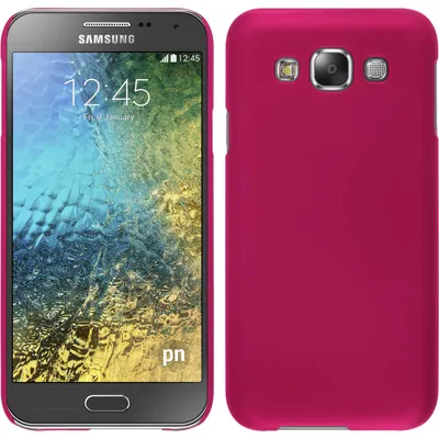 Produktbild von PhoneNatic Case kompatibel mit Samsung Galaxy E5 - Hülle pink gummiert Hard-case + 2 Schutzfolien