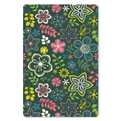 Obrázok produktu pre Podložka pod myš - Listy - vzory - kvety - 18x27cm - Rohožka pod myš
