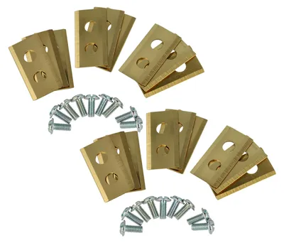 Produktbild von vhbw 18x Ersatz-Messer kompatibel mit Worx Landroid WA0190, WA0176, WG791E, WG754E, S WR130E Rasenmäher - Ersatzklinge Gold, Stahl (Titanbeschichtung)