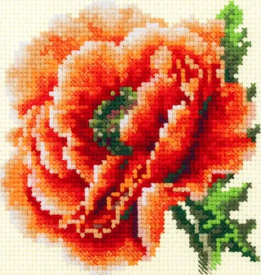 Produktbild von Magic Needle Zweigart Edition Kreuzstich-Set "Papavero", Kontaktgarn, DIY, 11x11 cm