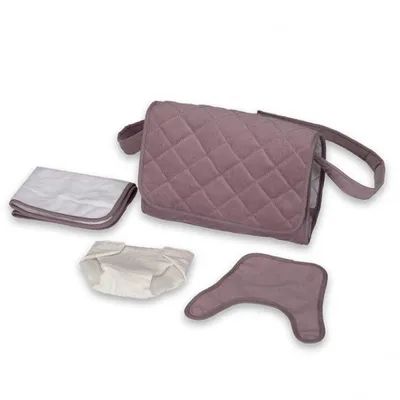 Productafbeelding van Mamamemo – Poppenverzorgingstas van corduroy met accessoires – Lila