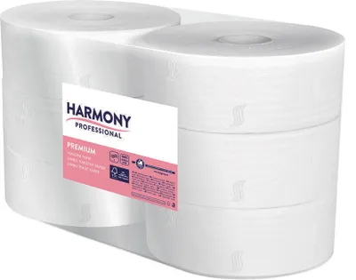 Obrázek produktu pro Harmony papír toaletní JUMBO Professional Ø 260 mm celulózový 2-vrstvý / 6 ks