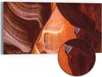 Produktbild von DEQORI Hybrid Leinwand Bild 60x30 cm 'Canyonflüstern' Wandbild Glas flach modern
