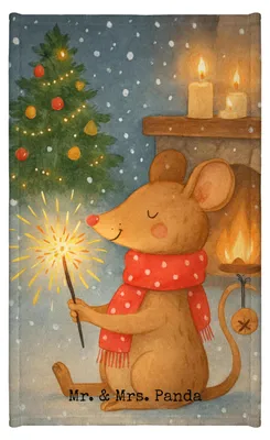 Produktbild von Mr. & Mrs. Panda Handtuch Maus Weihnachten Design - Weiß - Geschenk, Gästehandtuch 30x50, Mäuschen, Frohe, Weihnachtsgruß, Frotteetuch, Weihnachtsmotiv, Gäste-WC, Klein