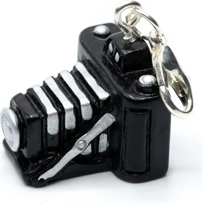 Produktbild von Fotoapparat antike Kamera mit Balg Fotograf Charm Zipper Anhänger Retro Vintage