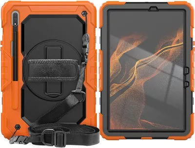 Zdjęcie produktu dla Etui na Samsung Galaxy Tab S8/S7 11" z paskiem na ramię pomarańczowe