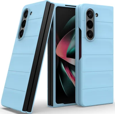 Produktbild von Handyhülle für Samsung Galaxy Z Fold 5 Hartes PC Matt Stossfest Anti-rutsch Hülle Blau