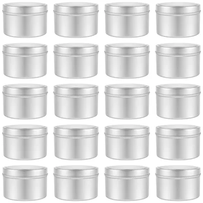 Obrázek produktu pro Omgoods - 20 kusů stříbrných plechových nádobek na svíčky - kovové dózy pro DIY projekty a skladování