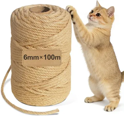 Productafbeelding van Sisal touw 6 mm x 100 m, jute, voor katten