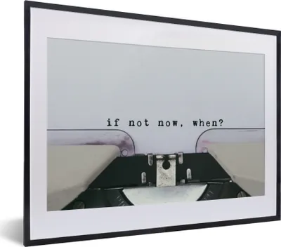 Produktbild von MuchoWow® MuchoWow® Gerahmtes Poster Schreibmaschine - Retro - Zitate 40x30 cm - Poster mit zchwarzem Bilderrahmen - Bilderrahmen - Poster im Rahmen