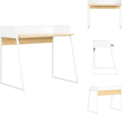 Obrázek produktu pro vidaXL Psací stůl bílý a dubový 90x60x88 cm - Psací stoly