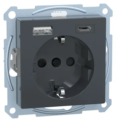 Obrázek produktu pro Schuko zásuvka s USB nabíječkou - Zásuvka MEG2367-0414