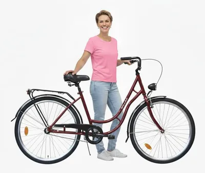 Zdjęcie produktu dla Rower Dallas Retro 26" 1spd - bordowy z koszem