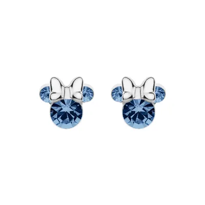 Image de Disney ES00028SDECL.CS Boucles d'oreilles petites filles Minnie Mouse bleu décembre argent