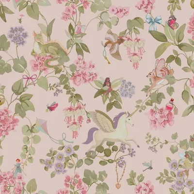 Produktbild von Holden Décor - "Away with the Fairies" Strukturtapete AG3830 (10 m x 53 cm) (Pink)