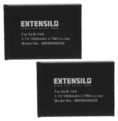 Produktbild von EXTENSILO 2x Akku kompatibel mit Samsung WB855F Kamera (1000 mAh, 3,7 V, Li-Ion)