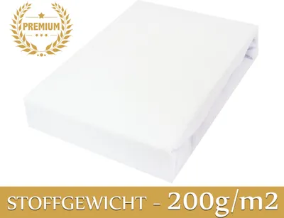 Produktbild von Spannbettlaken Frottee Spannbetttuch mit Gummizug Bettlaken Laken 90x160 cm Weiß PREMIUM