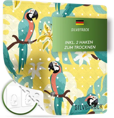 Productafbeelding van Douchemat Kinderen 53x53 cm - Antislip Papegaaienmotief - BPA-vrij - Geel