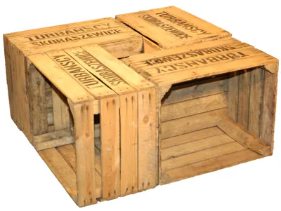 Produktbild von 4 alte originale unbehandelte Obstkisten TURBANSCY aus dem Alten Land 50x40x30cm