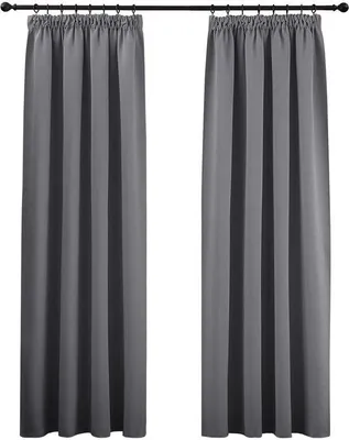 Productafbeelding van Ibenzoa® Verduisteringsgordijnen, set van 2, elk 175x140 cm – met plooiband, 230 g/m², 85-95% verduistering, geschikt voor rails en touwbalken, warmte- en geluidsisolerend