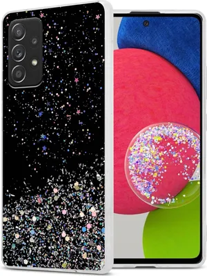 Produktbild von Cadorabo Hülle für Samsung Galaxy A52 (4G / 5G) / A52s Schutz Hülle in Schwarz Handyhülle TPU Etui Glitter Cover Case