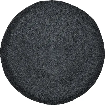 Zdjęcie produktu dla Dywan jutowy Ethno Boho Deco Abrila okrągły 100 cm czarny