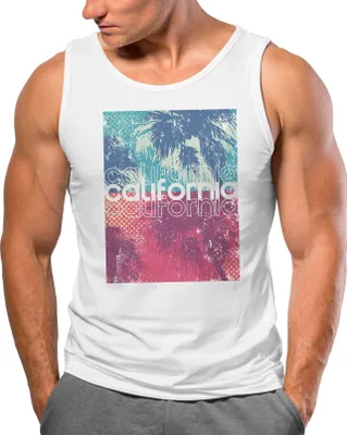 Produktbild von Herren Tank-Top California Palmen Sommer Foto Print Aufdruck Muskelshirt Neverless® weiß S