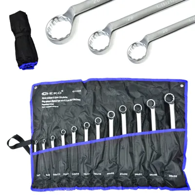 Produktbild von Satinierter Ringschlüssel-Set, Chrom-Vanadium-Stahl
