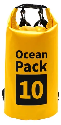 Produktbild von Wasserdichte Aufbewahrungstasche mit doppelten Schultergurten für Bootfahren und Camping (Gelb/10 l)