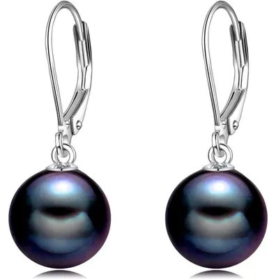 Produktbild von Ohrringe Sterling Silber 925 mit Rosenquarz 8 mm hängend für Damen und Mädchen