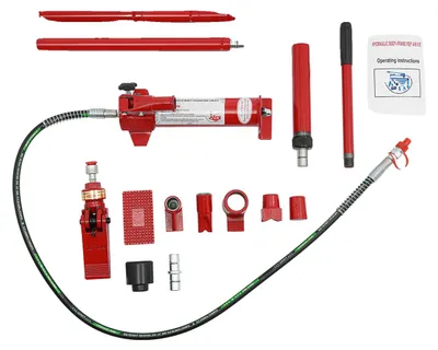 Image de Cric hydraulique, capacité de levage de 4 tonnes, construction robuste, rouge