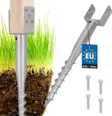 Produktbild von KOTARBAU® U Pfostenträger zum Einschrauben 120x720mm verzinkter Stahl Einschlaghülse Einschlagbodenhülse Pfostensockel U-Bolzen Erdanker Erdungsspieß Anker für Holzpfosten Pavillon-Zäune Gartenzaun