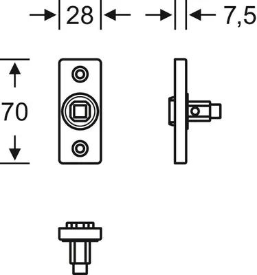 Produktbild von ZT-Drückerrosette ASL, 0 17 1752,eck.,Alu F1