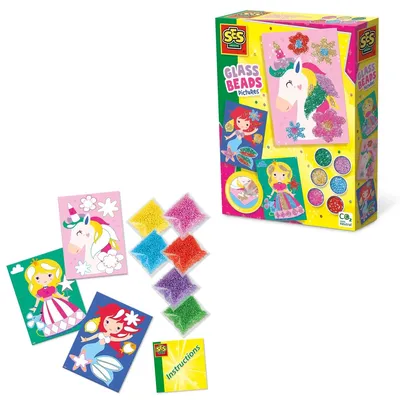 Produktbild von SES Creative 14132 Glasperlenbilder Bastelset - Kreativset für Kinder, Mal-Set für Kinder, 3 Jahr(e), Mehrfarbig