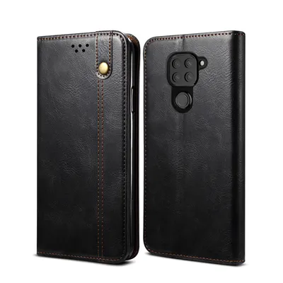 Obrázek produktu pro Pouzdro pro Xiaomi Redmi Note 9, kožené flip pouzdro peněženka s funkcí stojánku černé