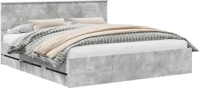 Obrázok produktu pre vidaXL Rám postele s čelom betónová sivá 180 x 200 cm