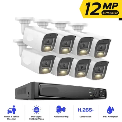 Produktbild von IP-Kameraset – Überwachungskamera – Sicherheitskamera – CCTV-Kamera – 12-Megapixel-Auflösung – Bewegungserkennung