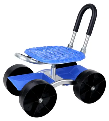 Produktbild von Rollender Gartensitz mit Rollen, Werkstatt- und Garagenhocker, drehbarer sowie höhenverstellbarer Sitz, Werkzeugablage für Outdoor-Aufgaben, Auto-Detaillierung und Autoreparatur