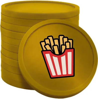 Image de Jetons pour buvette CombiCraft  Ø29 mm barquette à frites or - 100 pièces