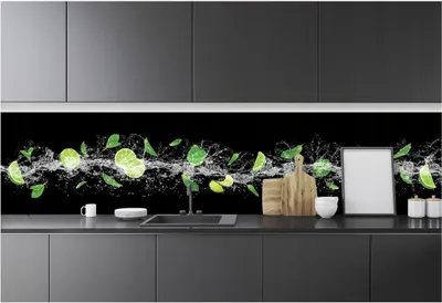 Produktbild von Fototapete Küche Abwaschbar Obst Limetten - 250x60 cm Einteilig Premium Küchenrückwand - Inklusive Kleister Modern Küchentapete Fototapeten Vlies Tapete UV-Beständig Montagefertig