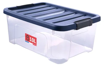 Aufbewahrungsbox mit Clipdeckel, 10 L, stapelbar, transparent