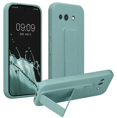 Produktbild von kwmobile Handyhülle für Google Pixel 10a Hülle - TPU Silikon Case mit Fingerhalter und Stand - Schutzhülle Cover in Mintgrün