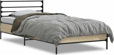 Obrázok produktu pre vidaXL Rám postele Sonoma dub 100x200 cm materiál na báze dreva a kovu