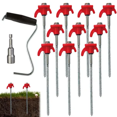 Immagine prodotto di Set di 10 picchetti a vite per tende – Resistenti alle intemperie e robusti