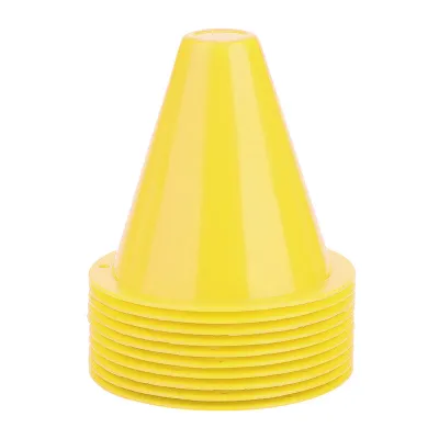 Produktbild von 10pcs Fußballtrainingskegel Fußballbarrieren Plastikmarker Halter Zubehör (Gelb)