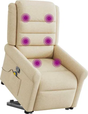 Produktbild von vidaXL Massagesessel mit Aufstehhilfe Creme Stoff