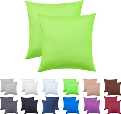 Produktbild von NatureMark 2er Pack Jersey Kissenbezug Kissenhülle Kissenbezüge Seitenschläferkissen Nackenkissen viele Größen und Farben  (40 x 40 cm, Apfel grün)