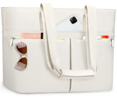 Imagen del producto de Omgoods: Gran bolsa de playa plegable con cremallera y múltiples compartimentos
