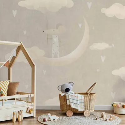 Produktbild von Vlies Fototapete - Mouse on the Moon 200x140 cm Für Kinder e-A-10136-a-a